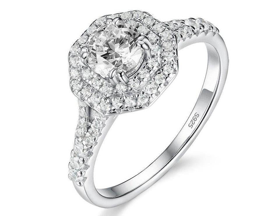 descriptionimage15H4cc49367ae594885bac7953825e0acccu Round Moissanite Double Halo Ring