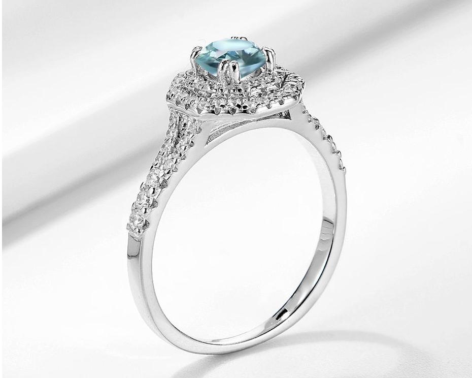 Round Moissanite Double Halo Ring