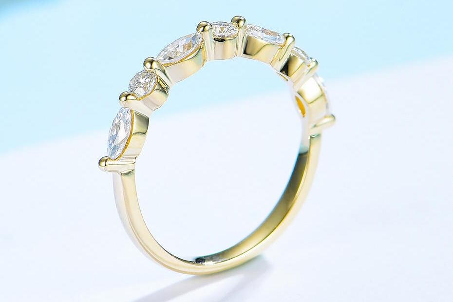 Marquise Moissanite Eternity Ring