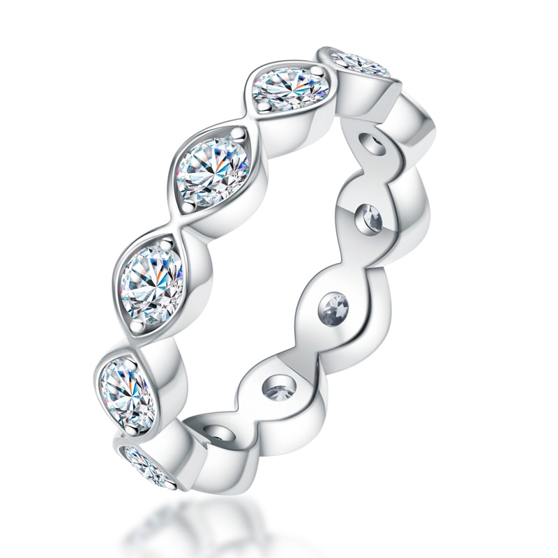 2.2tcw Marquise Moissanite Bezel Eternity Ring (2) 2.2tcw Marquise Moissanite Eternity Ring (Hero)