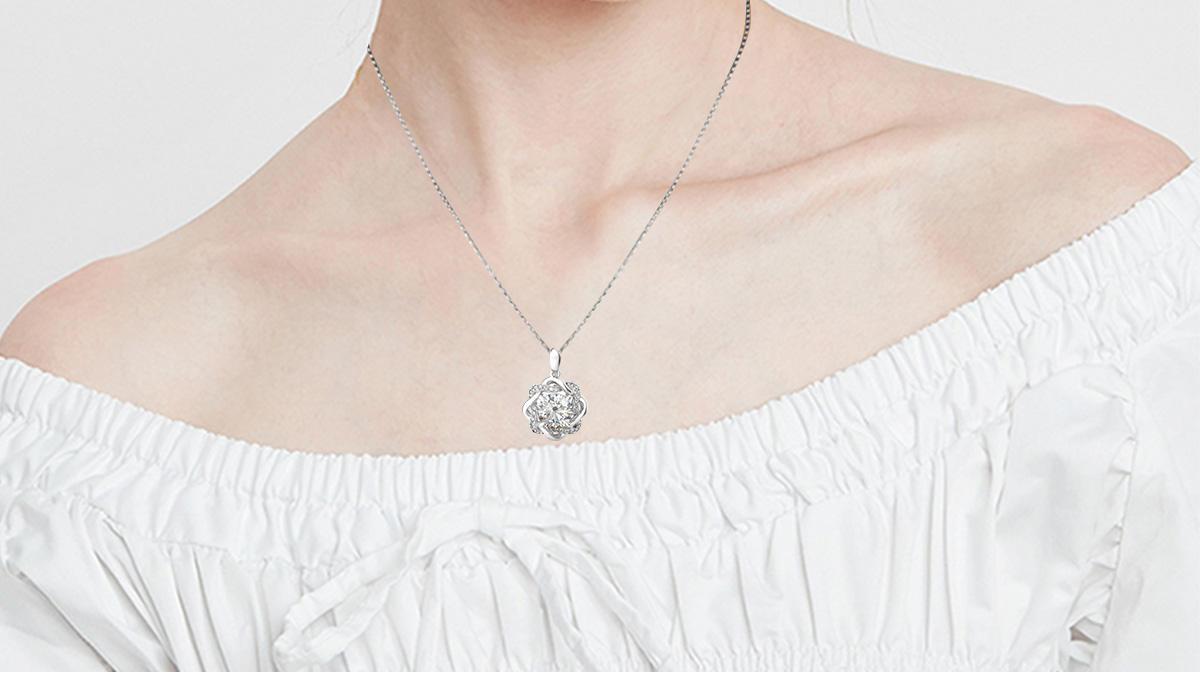 Moissanite Love Knot Pendant