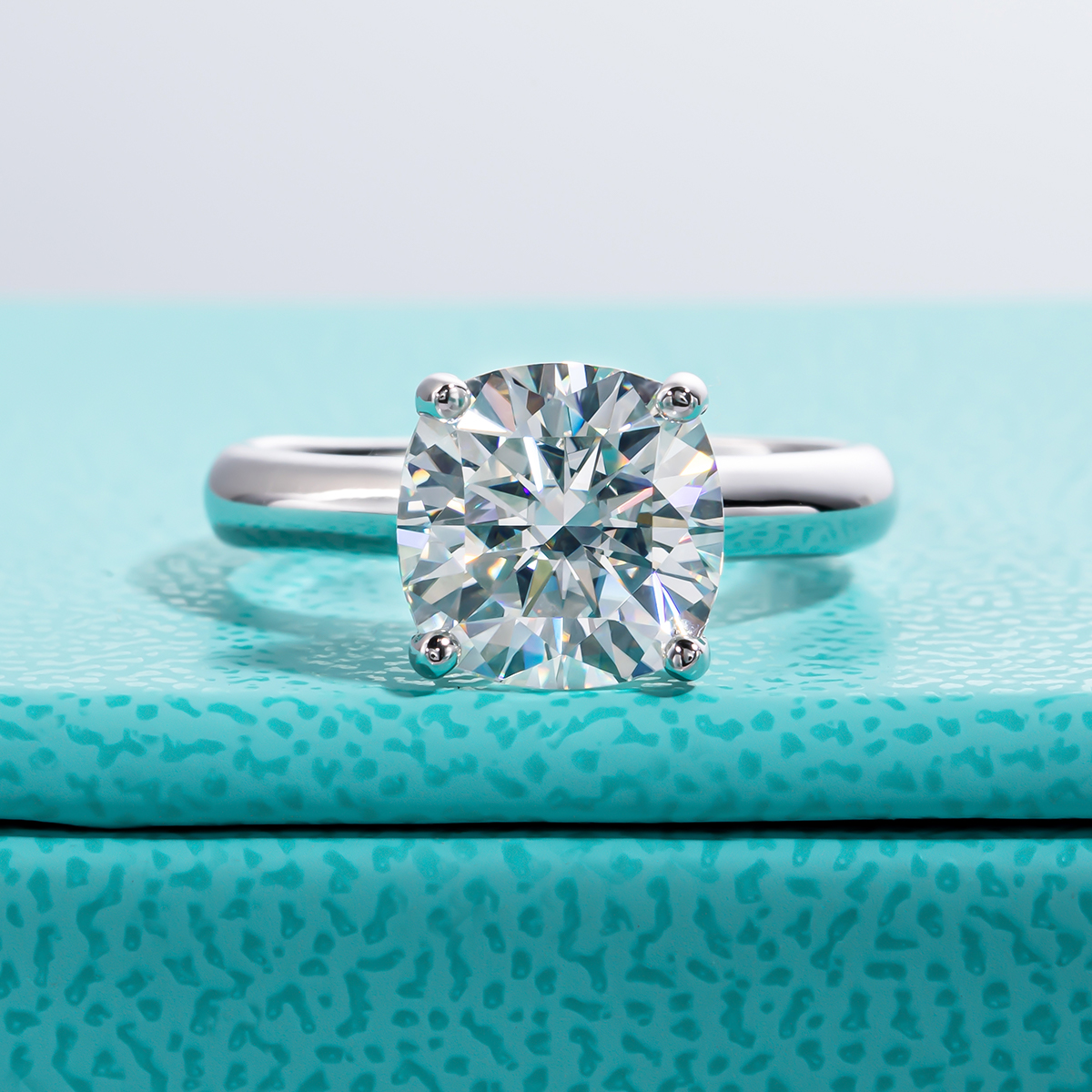 3.5 Carat Cushion Cut Moissanite Solitaire Ring (3) 3.5 Carat Cushion Cut Moissanite Solitaire Ring