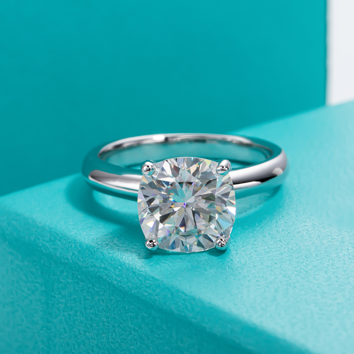 3.5 Carat Cushion Cut Moissanite Solitaire Ring (5) 3.5 Carat Cushion Cut Moissanite Solitaire Ring