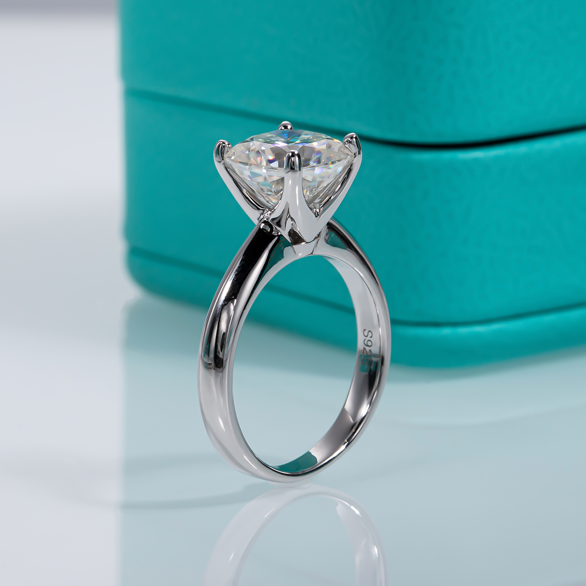 3.5 Carat Cushion Cut Moissanite Solitaire Ring
