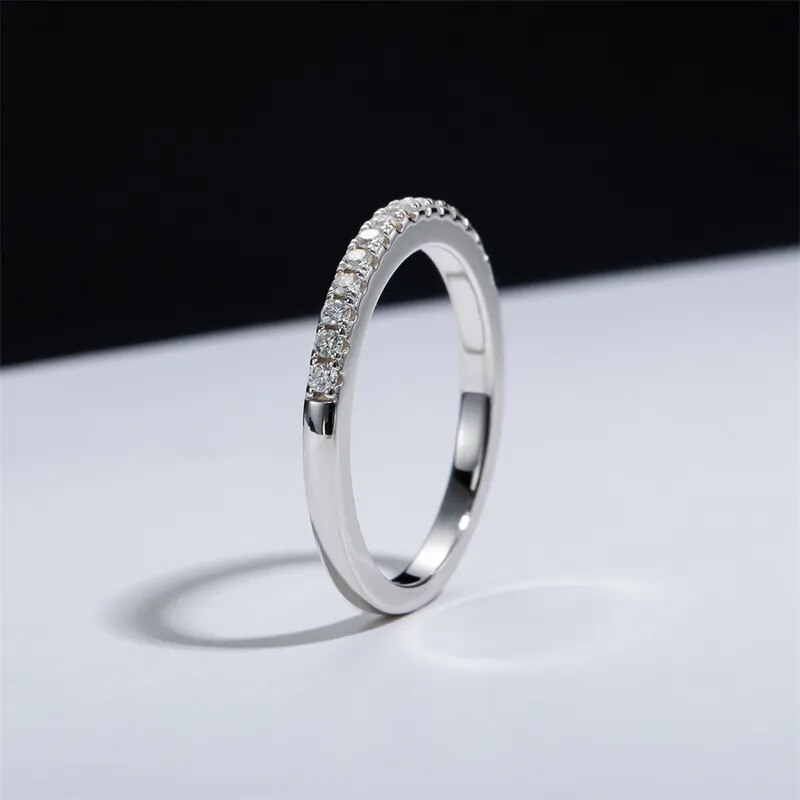 Demi 1.5mm Moissanite Half Eternity Wedding Ring (3) Demi 1.5mm Moissanite Half Eternity Wedding Ring