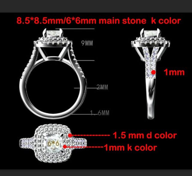 Eleni 3ct Cushion Cut Moissanite Double Halo Ring CAD