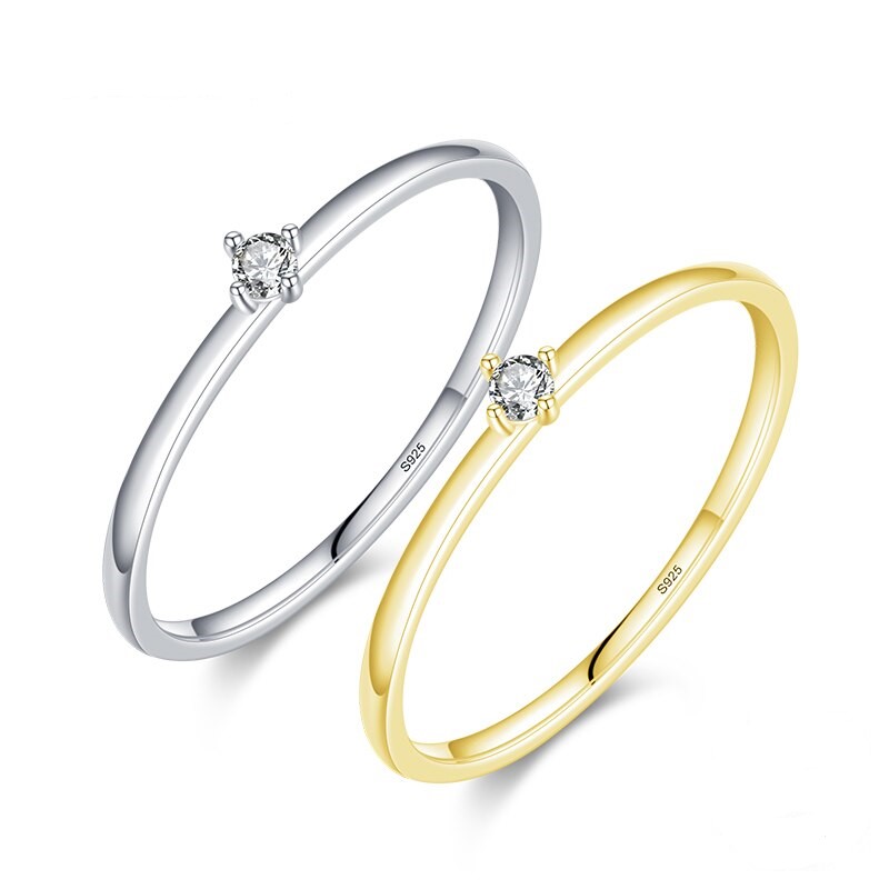 Gidget 4 Prong Moissanite Solitaire Ring for Girls + Women (4) Gidget 2mm 4 Prong Moissanite Solitaire Ring for Girls + Women
