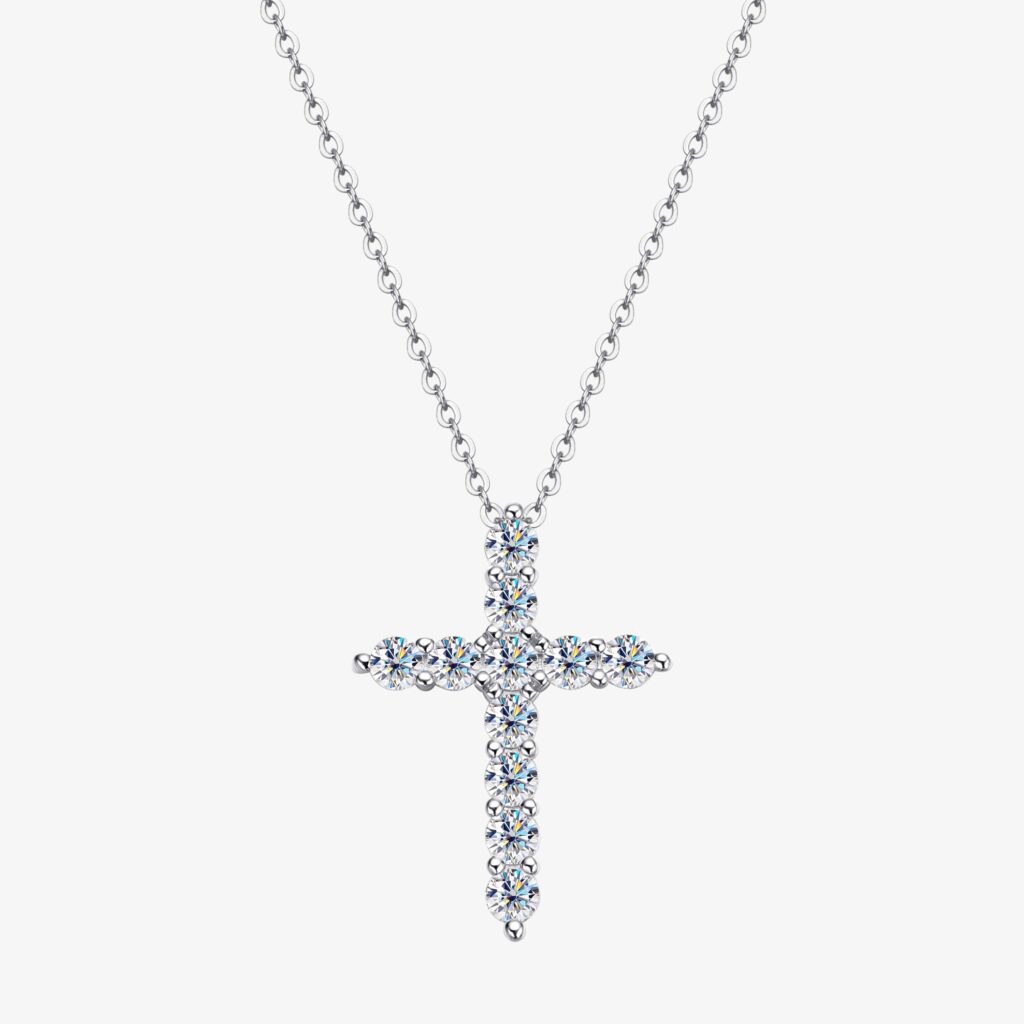 Madonna Moissanite Cross Pendant (3) Madonna Moissanite Cross Pendant