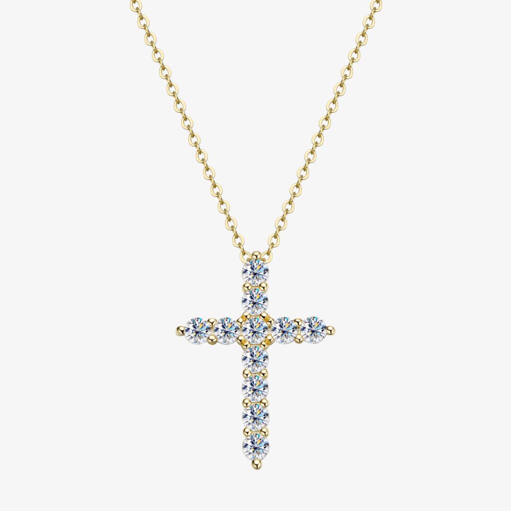 Madonna Moissanite Cross Pendant (6) Madonna Moissanite Cross Pendant