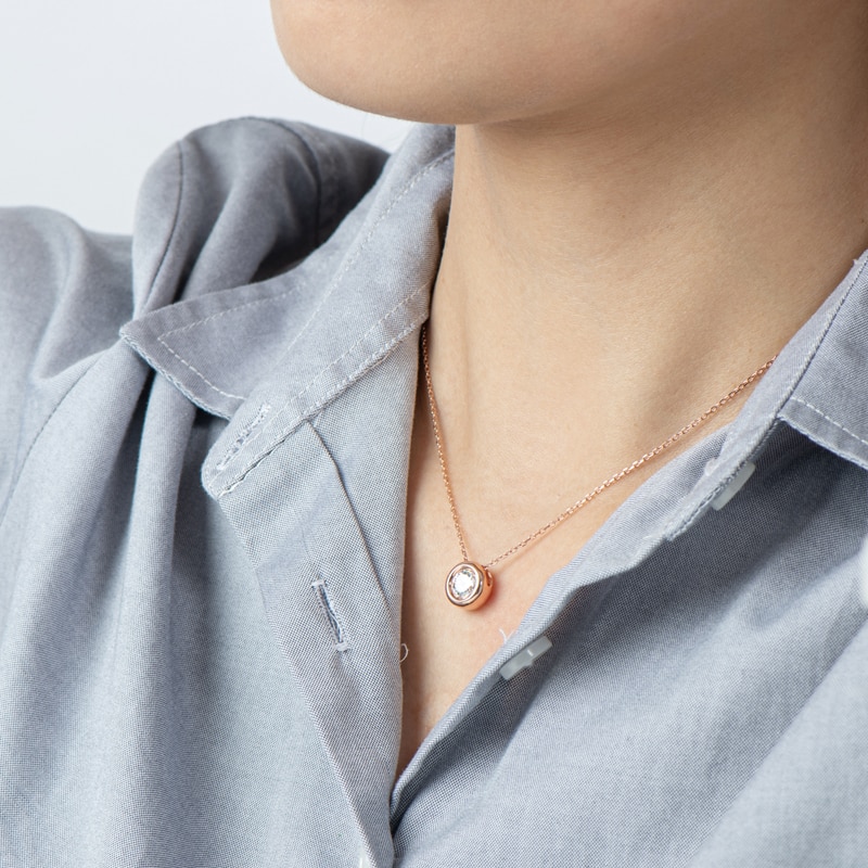 Moissanite Bezel Pendant (1) Moissanite Bezel Pendant RG Modelled