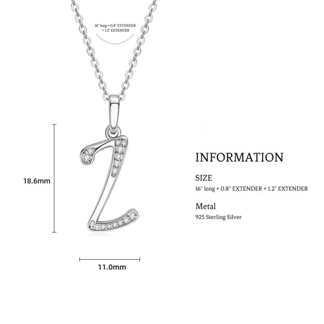 Moissanite Initial Letter Pendant (10)