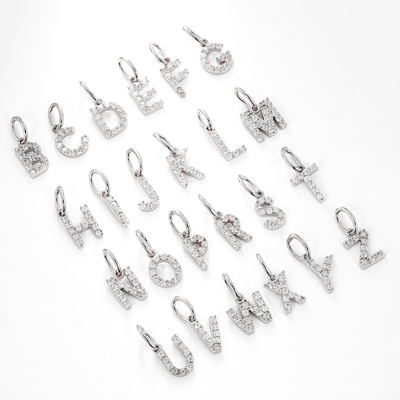 Moissanite Initial Letter Pendant (8) Moissanite Initial Letter Pendant