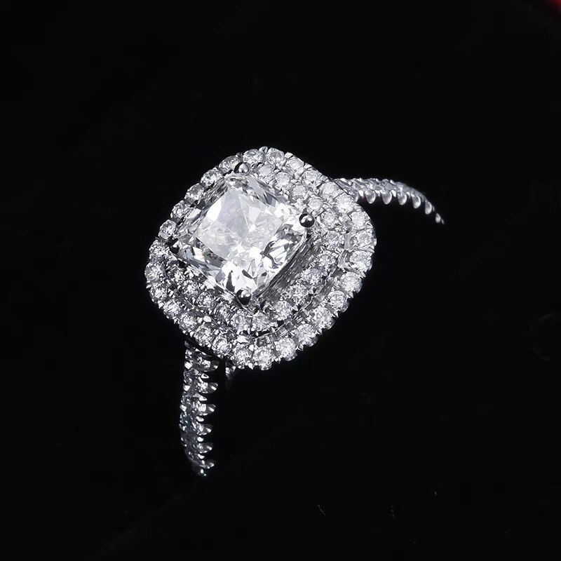 Pallas 1ct Princess Cut Moissanite Double Halo Ring (5)