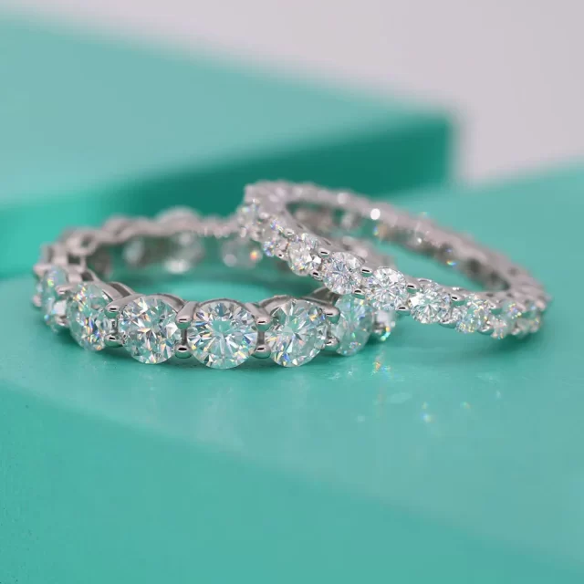 Perenna Round Moissanite full eternity wedder ring WG Perenna Round Moissanite Full Eternity Wedder Ring