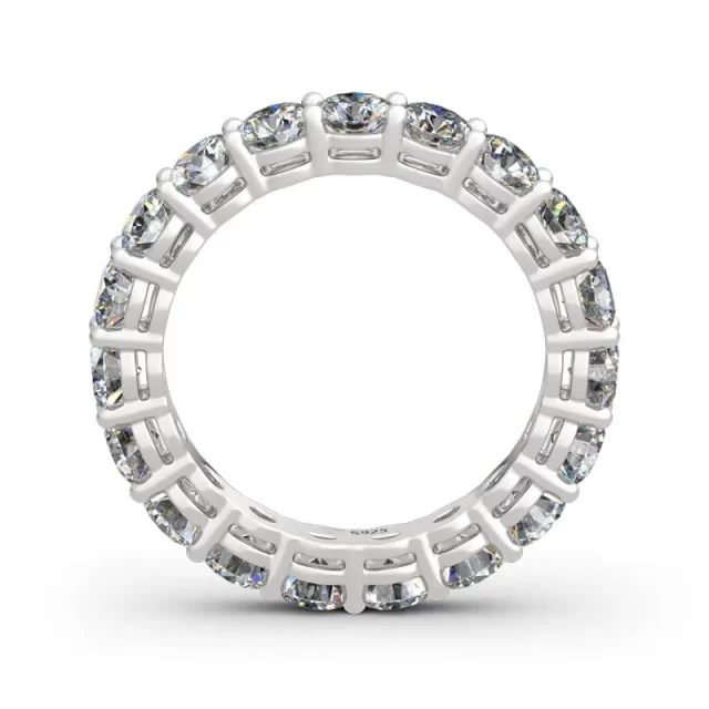 Perenna round Moissanite full eternity wedder ring (side)