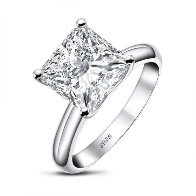 Priyanka 4ct Princess Cut Moissanite 4 Prong Ring