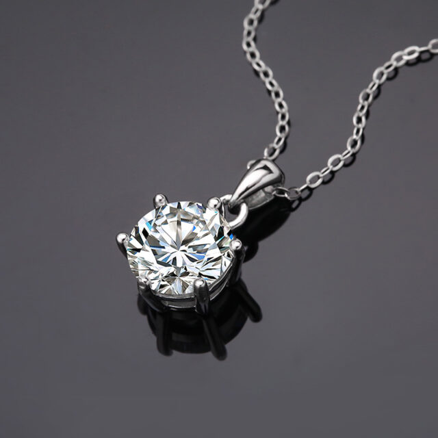 Round Solitaire Moissanite Pendant