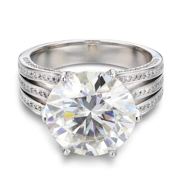 Seraphina 10 Carat Super Size Round Moissanite Ring (2)