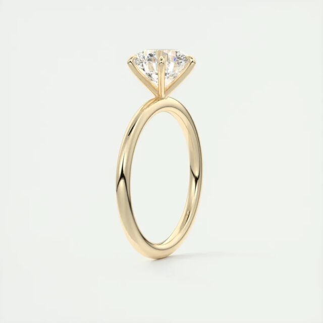 Simone Moissanite 6 Prong Simple Solitaire Ring (2) Simone Moissanite 6 Prong Simple Solitaire Ring