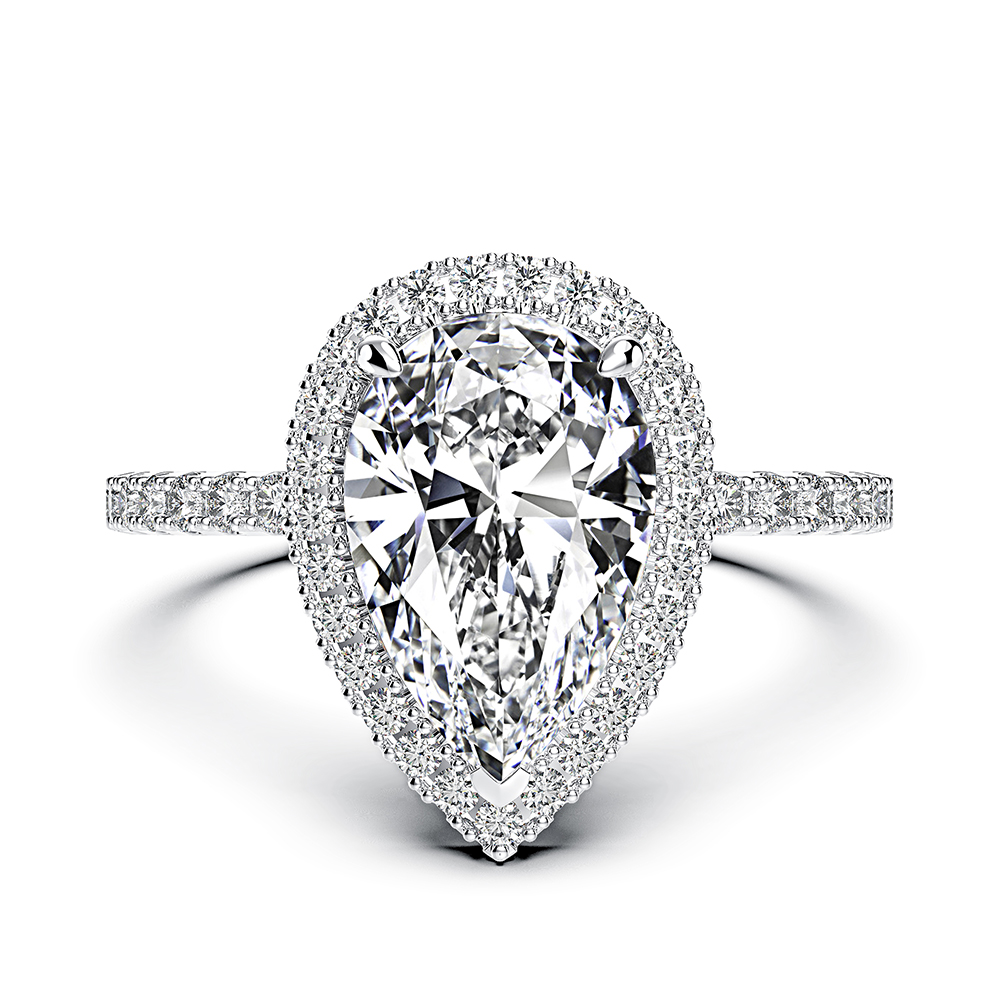 descriptionimage8Hdf51b0ad56e744d89061a380b37140b9A pear halo moissanite ring