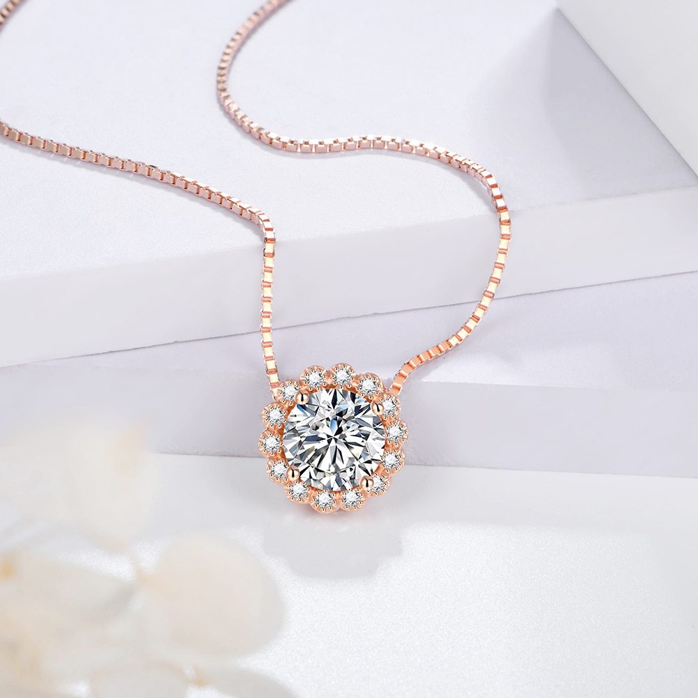 main_image118K-Rose-Gold-Plated-Pendant-Necklace-For-Women-Round-8-0mm-2CT-lab-diamond-Moissanite-Gemstone