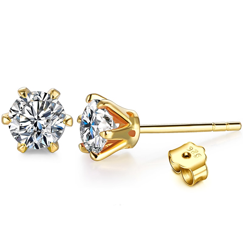 vMoissanite 6 Prong Stud Earrings Moissanite 6 Prong Stud Earrings D Color