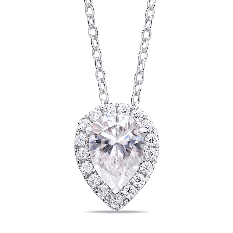 1ct Pear Halo Pendant Hero_LI 1ct Pear Halo Pendant