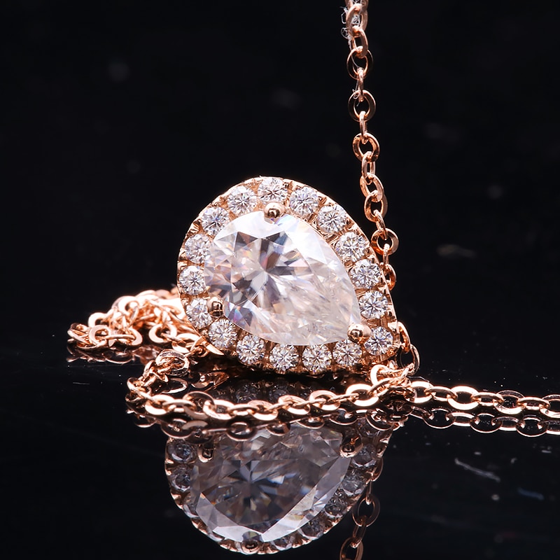 1ct Pear Halo Pendant RG (2) 1ct Pear Halo Pendant RG