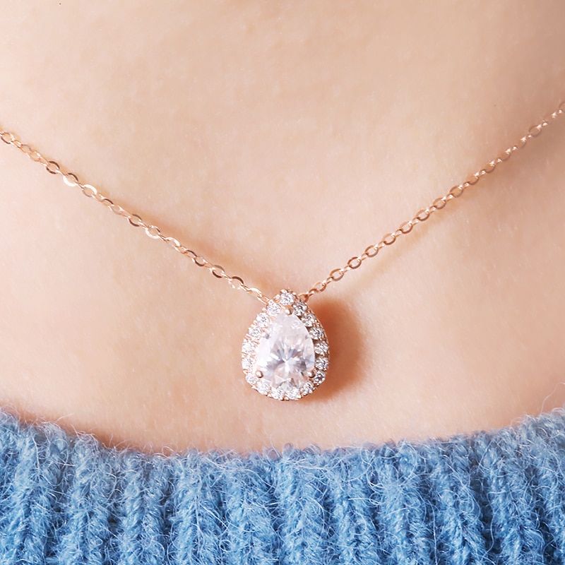 1ct Pear Halo Pendant RG (3) 1ct Pear Halo Pendant RG