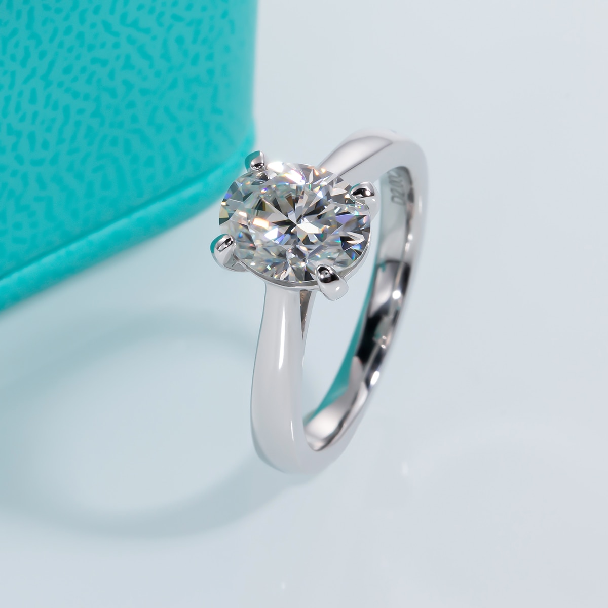 2ct Oval Cut Moissanite Solitaire Ring (4) 2ct Oval Cut Genuine Moissanite Solitaire Ring