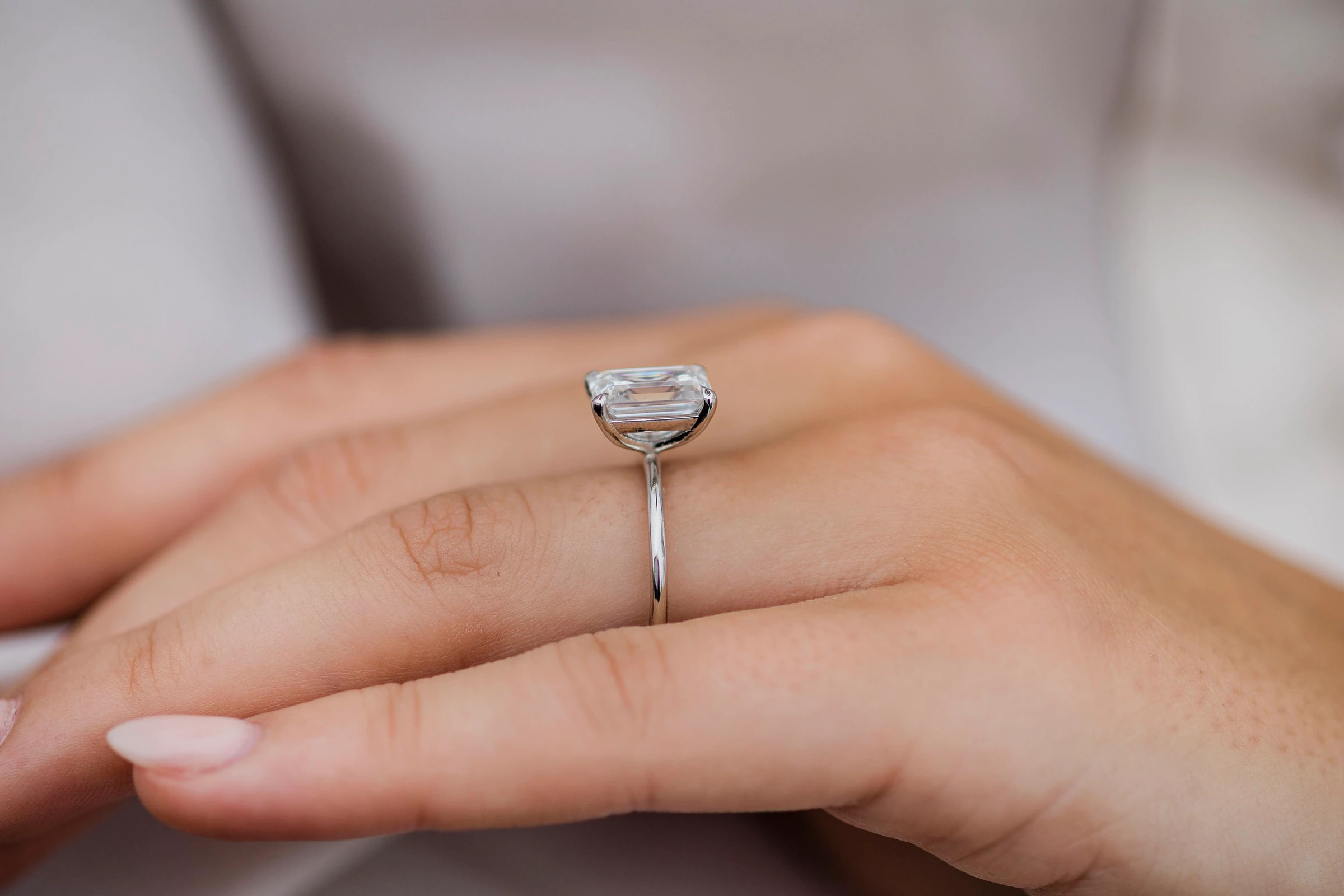 3ct Emerald Cut Moissanite Solitaire Ring (WG).jpg 3ct Emerald Cut Moissanite Solitaire Ring