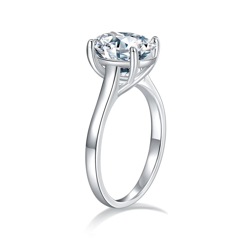 3ct Oval Cut Moissanite Solitaire Ring (3) 3ct Oval Cut Moissanite Solitaire Ring