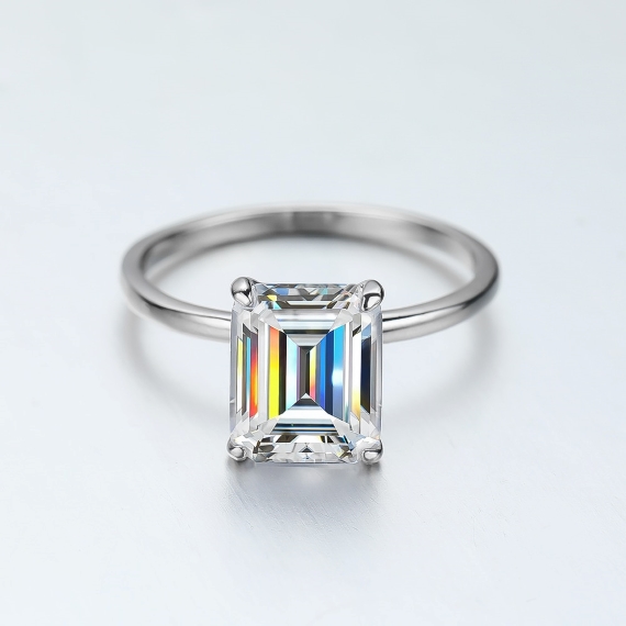 Elise 4ct Emerald Cut Moissanite Solitaire Ring (1) Elise 4ct Emerald Cut Moissanite Solitaire Ring