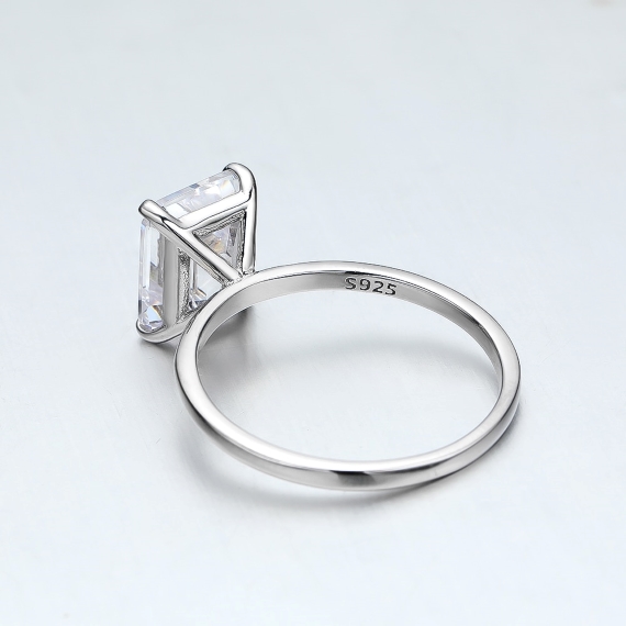 Elise 4ct Emerald Cut Moissanite Solitaire Ring (2) Elise 4ct Emerald Cut Moissanite Solitaire Ring