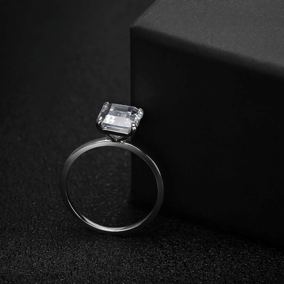 Elise 4ct Emerald Cut Moissanite Solitaire Ring (4) Elise 4ct Emerald Cut Moissanite Solitaire Ring