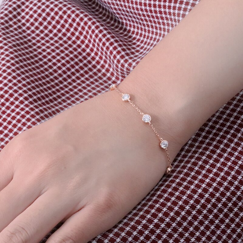 Moissanite Bezel Set Bracelet (13) Moissanite Bezel Set Bracelet