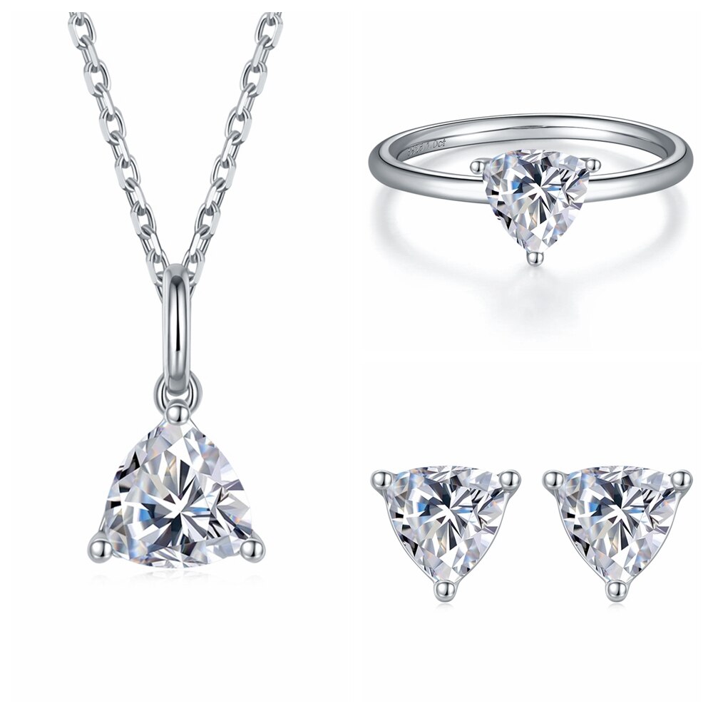 Moissanite Solitaire Jewelry Sets (4) Moissanite Solitaire Jewelry Set