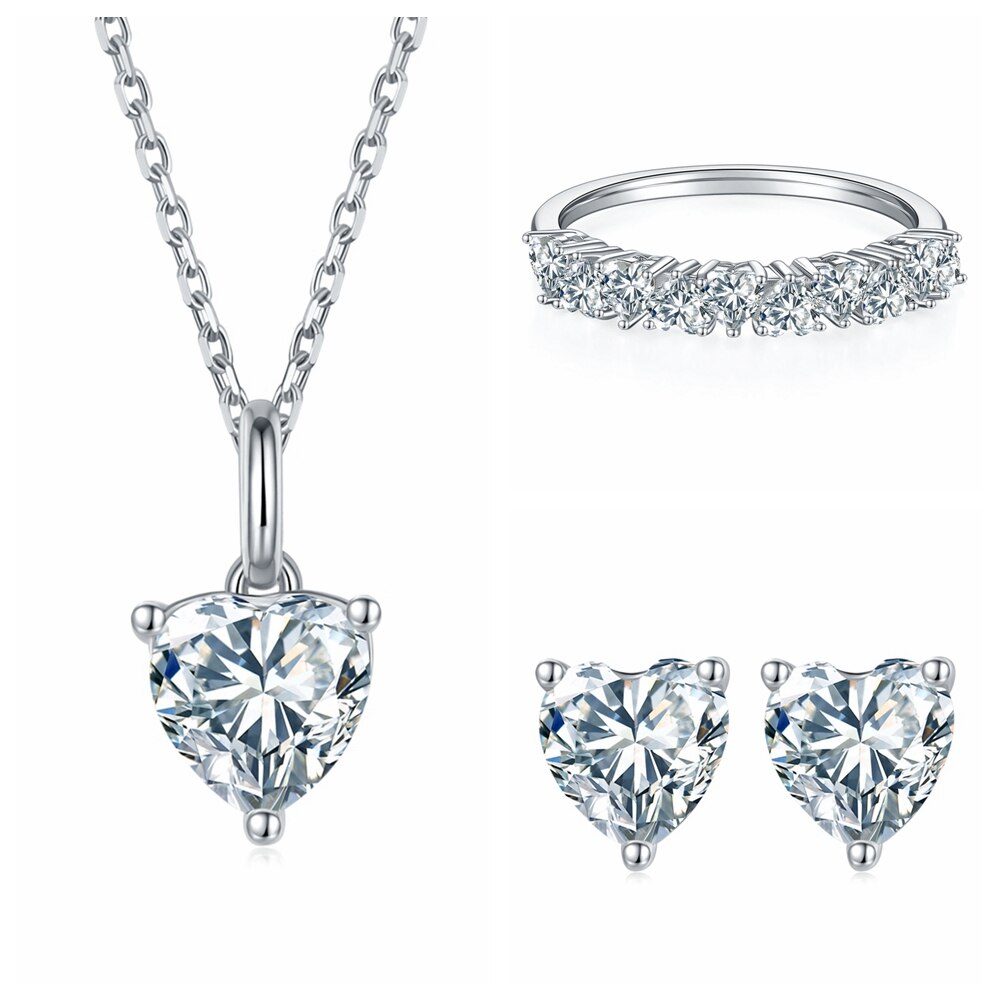 Moissanite Solitaire Jewelry set (2) Moissanite Solitaire Jewelry set