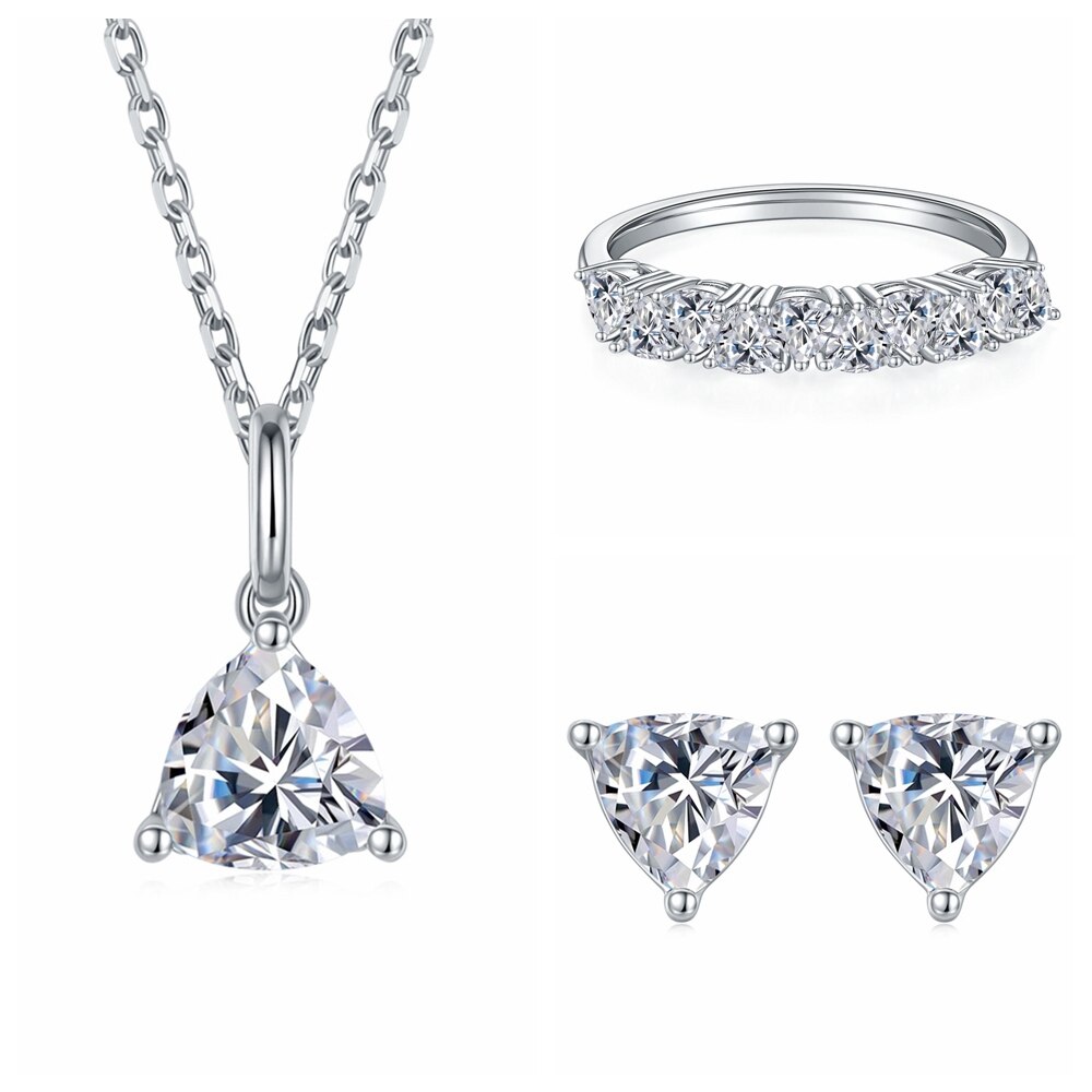 Moissanite Solitaire Jewelry set (3) Moissanite Solitaire Jewelry set