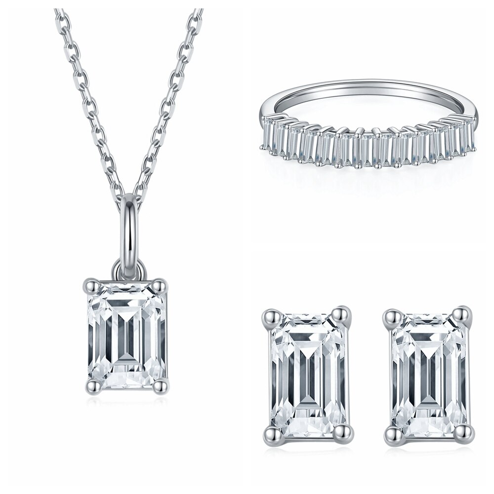 Moissanite Solitaire Jewelry set (4) Moissanite Solitaire Jewelry set