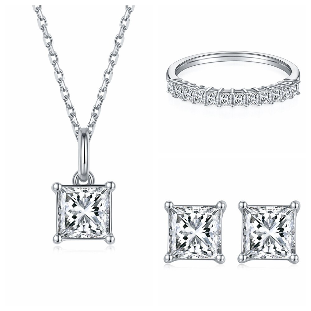 Moissanite Solitaire Jewelry set (6) Moissanite Solitaire Jewelry set