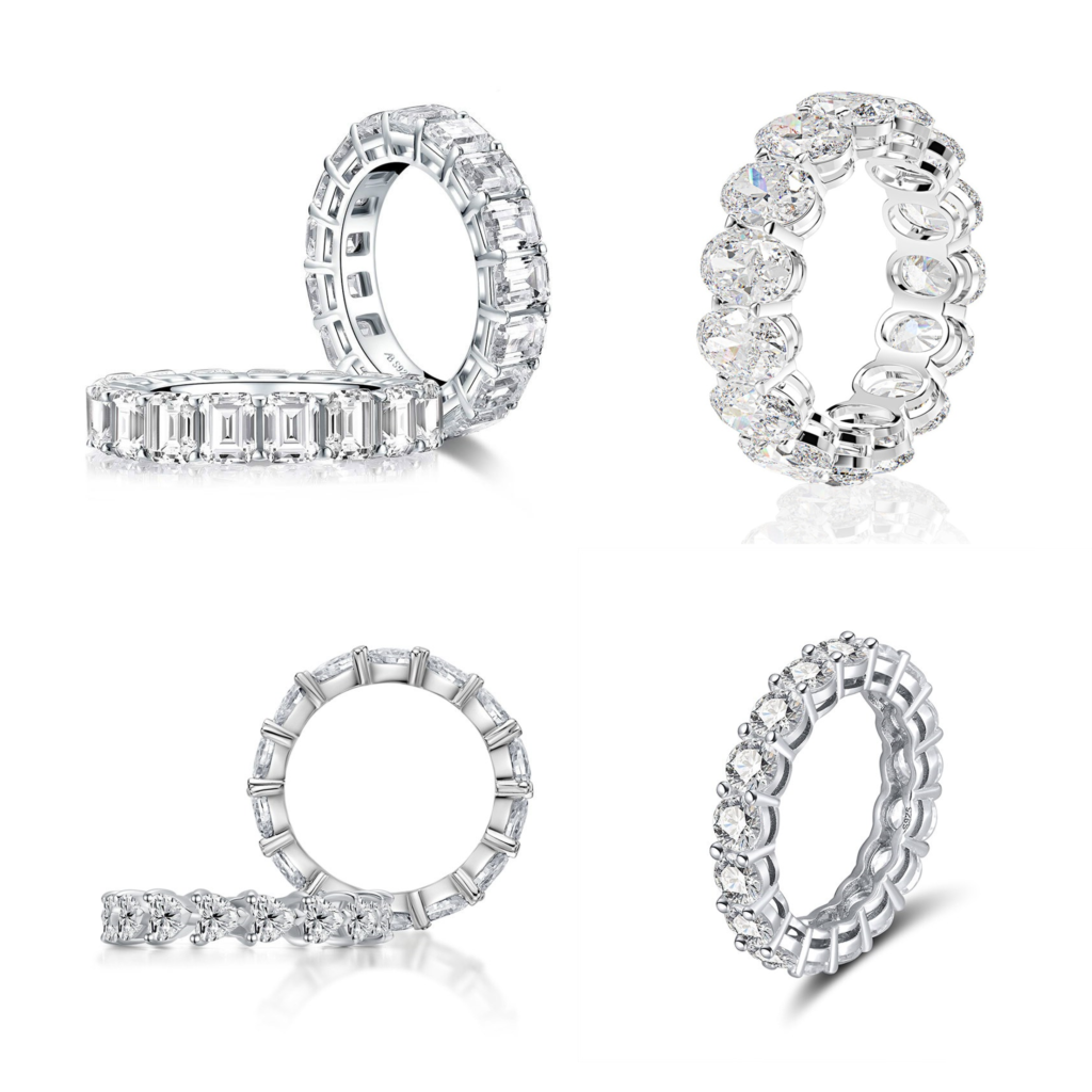 0.2 Carat Moissanite Full Eternity Ring In 18K Gold Diamonite