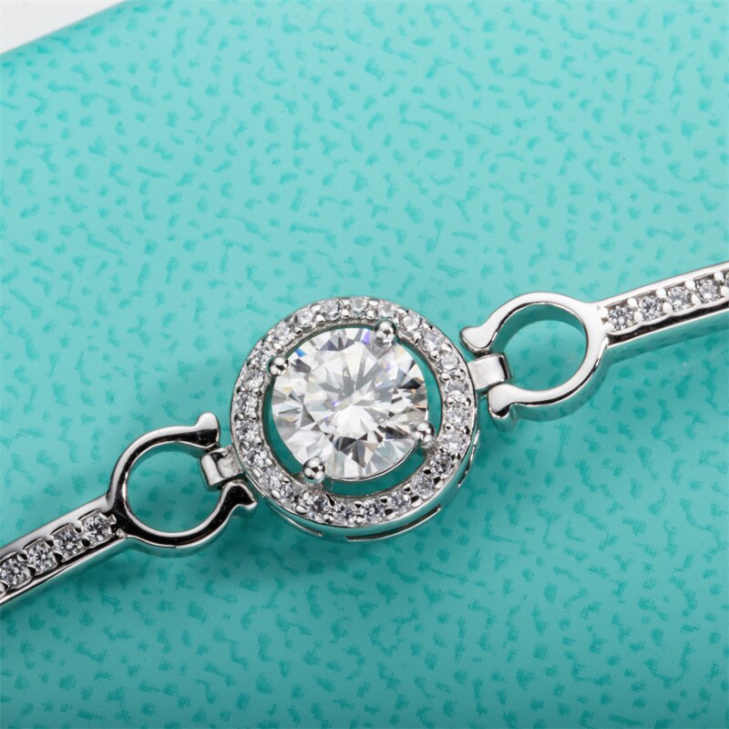halo round solitaire moissanite bracelet channel chain (2) halo round solitaire moissanite bracelet channel chain