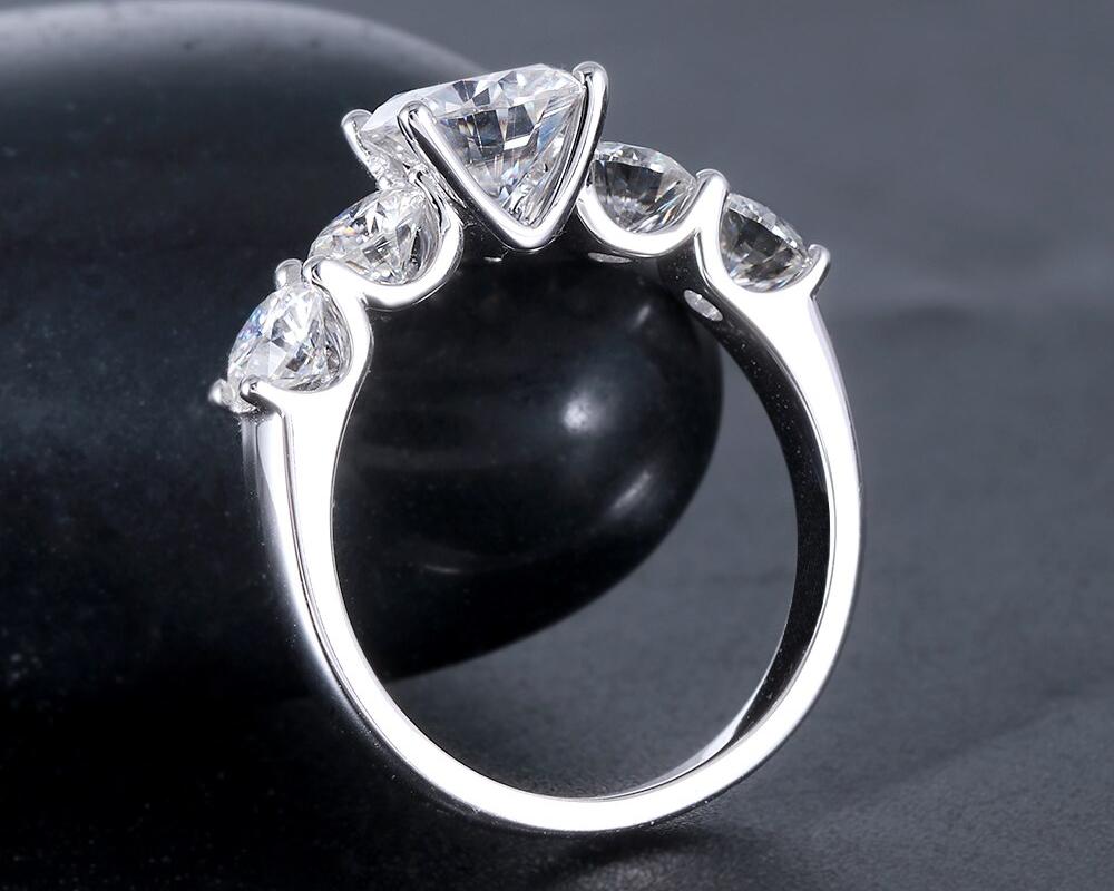 Brilliant Quintet Eternity Side View Brilliant Quintet Eternity Ring