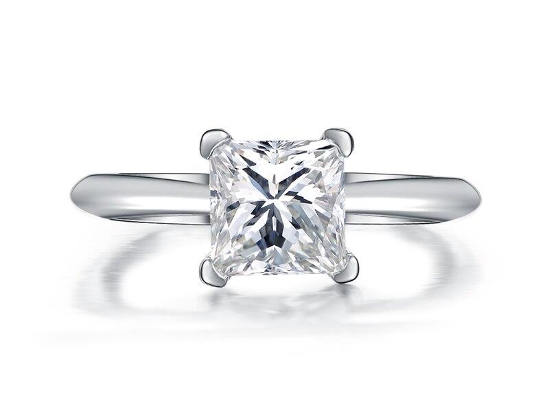 1ct Princess Cut Solitaire Moissanite Ring