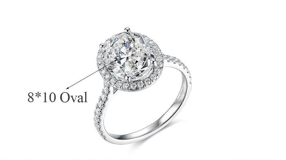 Oval Cut Halo Moissanite Ring