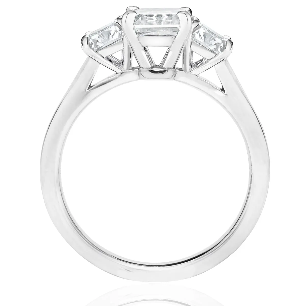 Eloise Moissanite Emerald Cut Trilogy Ring (2TCW) (1) Eloise Moissanite Emerald Cut Trilogy Ring (2TCW)
