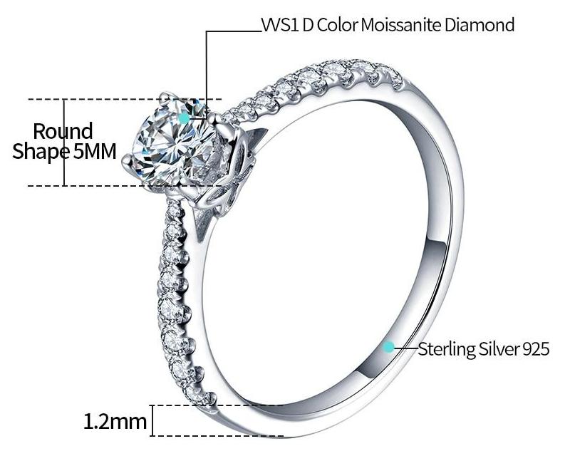 0.5ct 4 Prong Half Pave Ring (1) 0.5ct 4 Prong Half Pave Ring