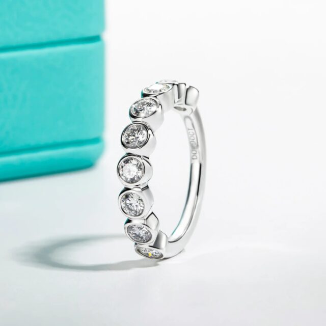 Beverly Half Round Moissanite Bezel Eternity Ring (1) Beverly Half Round Moissanite Bezel Eternity Ring