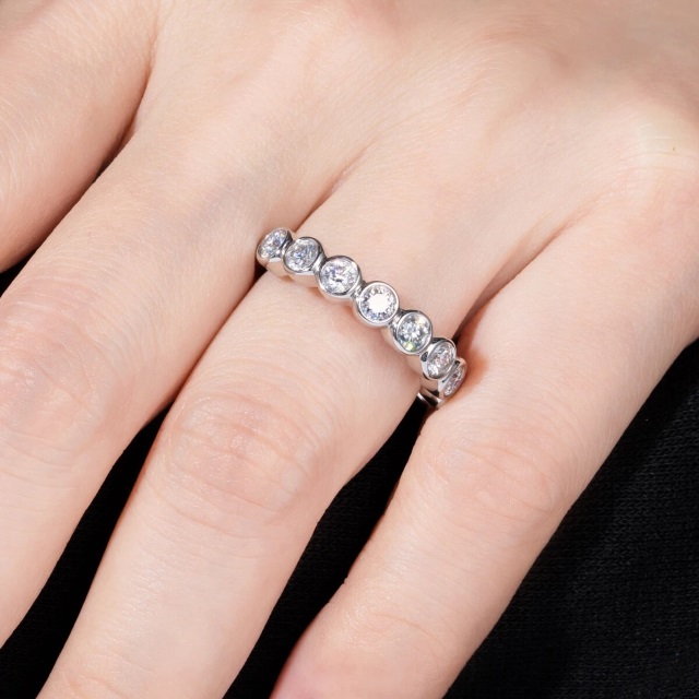 Beverly Half Round Moissanite Bezel Eternity Ring (2)